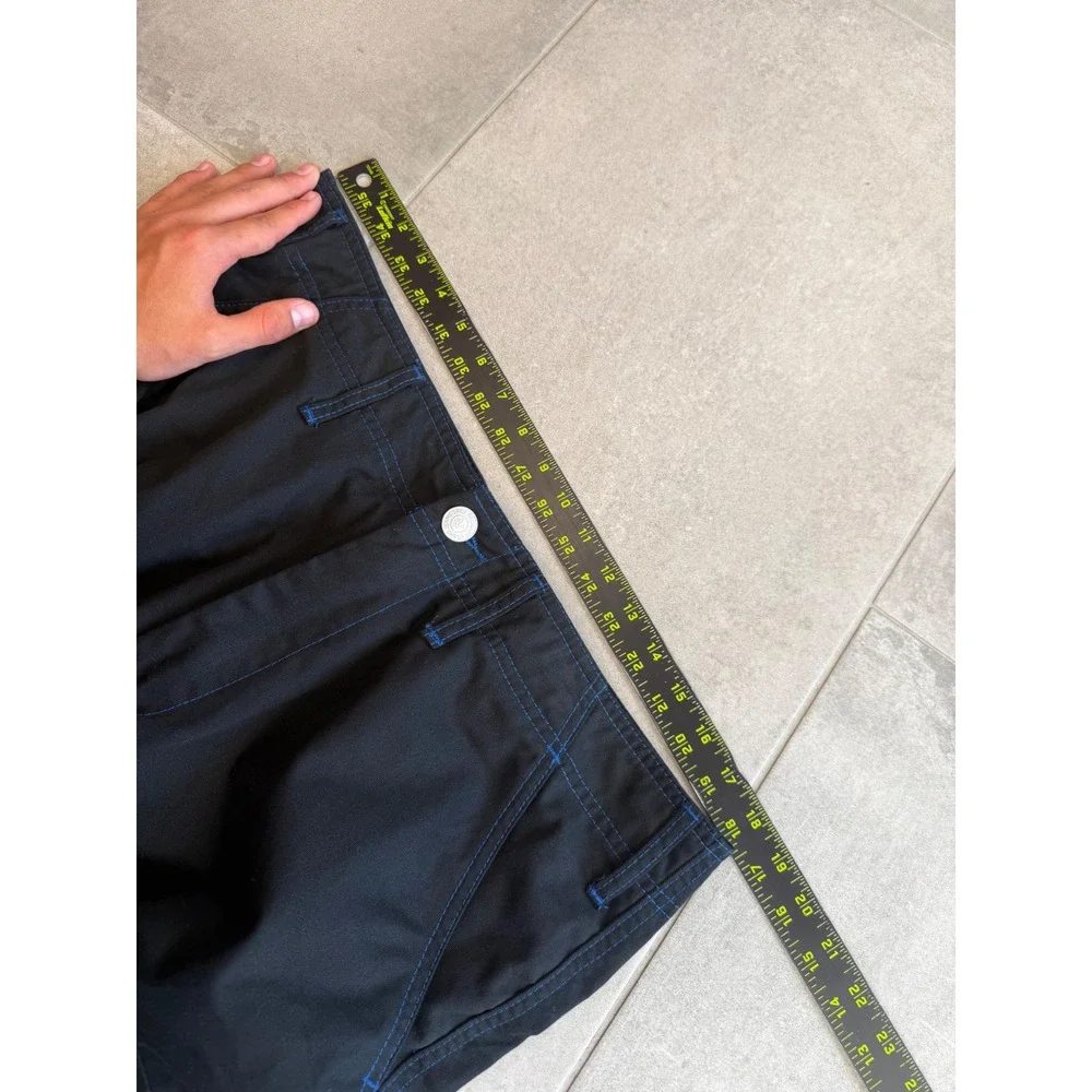 NWT True Religion Mens Black Pacific Blue Contrast Stitch Cargo Pants 108335 34